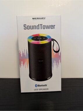 Merkury SoundTower Portable Bluetooth Speaker - Black with RGB LED